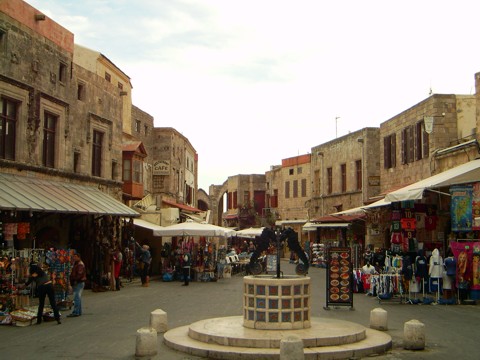 Seepferdchen Brunnen in Rhodos