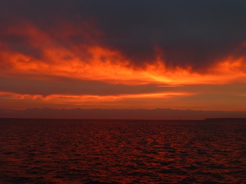 Sonnenaufgang bei Warnemünde